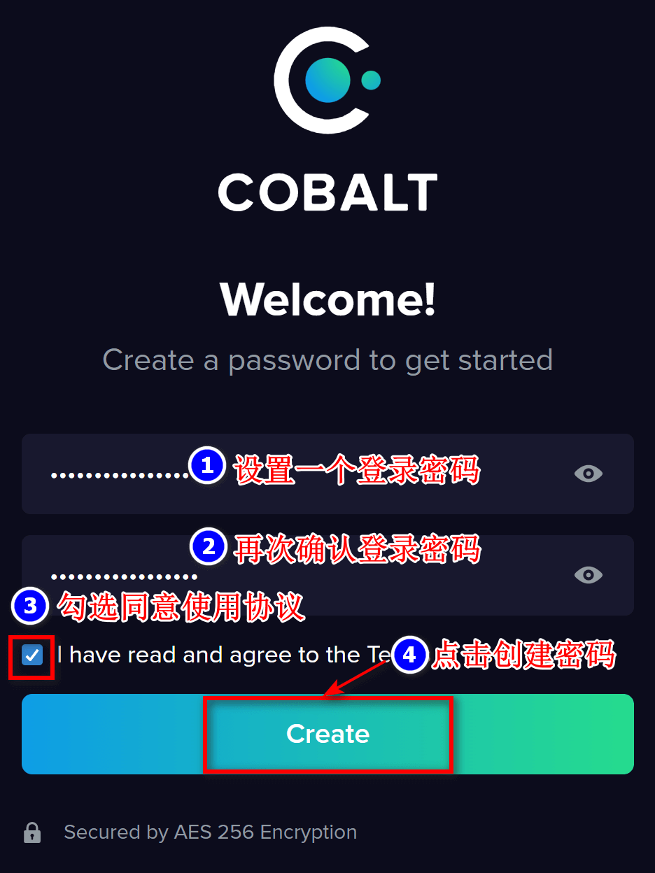 Chrome Cobalt 设置钱包密码